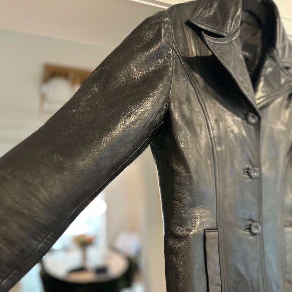 Women's SWANN So Very Soft Black Leather Jacket - Size M - Picture 5 of 12